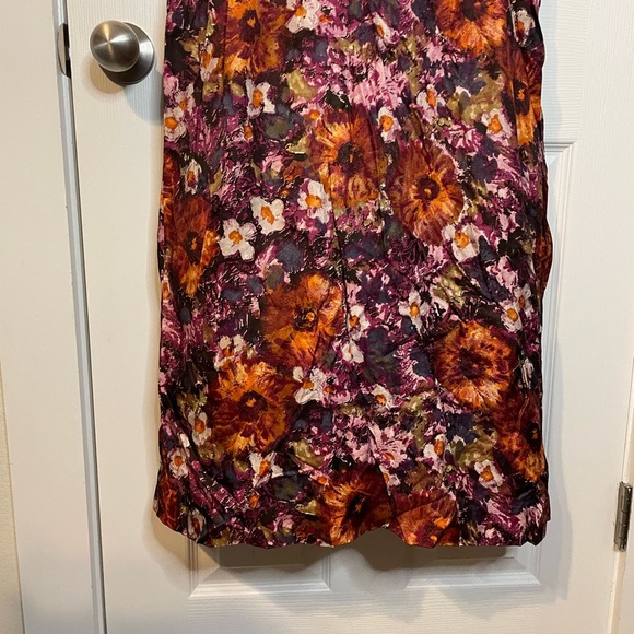 VTG 50s/60s floral dress in warm tones sz M - Picture 2 of 12